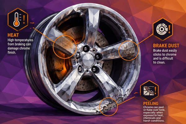 Chrome Wheel Disadvantages Heat Peeling and Brake Dust Chrome wheel disadvantages heat peeling brake dust