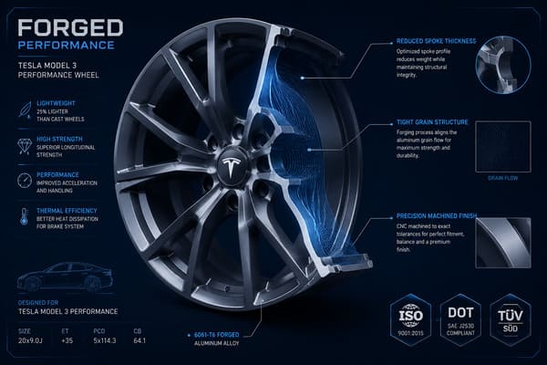 Forged wheels Tesla Model 3 worth it performance weight Forged wheels for Tesla Model 3 lightweight custom finish