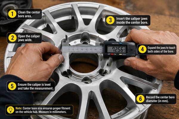 Measuring Hub Bore Size at Home with Digital Caliper How to measure hub bore with digital vernier caliper on OEM wheel