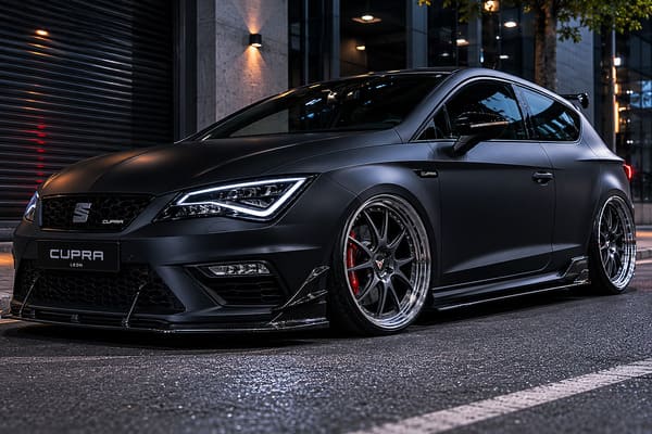 Black SEAT Leon Cupra with forged wheels
