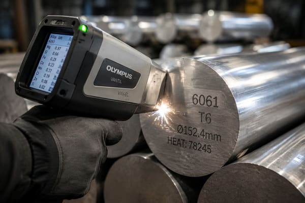 Billet spectrometer testing for forged wheel raw material inspection