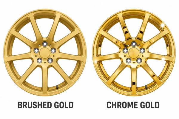 Brushed Gold vs Chrome Gold Finish on White Ferrari SF90\\\ Brushed gold vs chrome gold finish comparison on white Ferrari