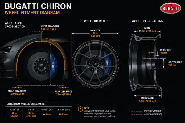 Correct wheel size for Bugatti Chiron Bugatti Chiron wheel size fitment guide