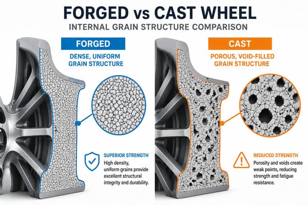 Forged vs cast wheel structure comparison