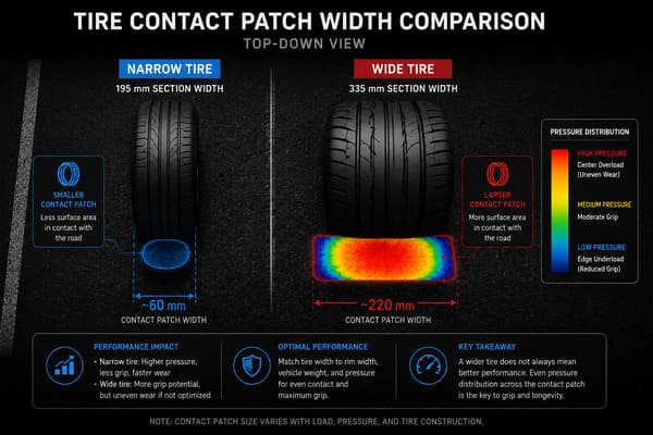 Tire width vs grip contact patch performance comparison Tire contact patch width comparison