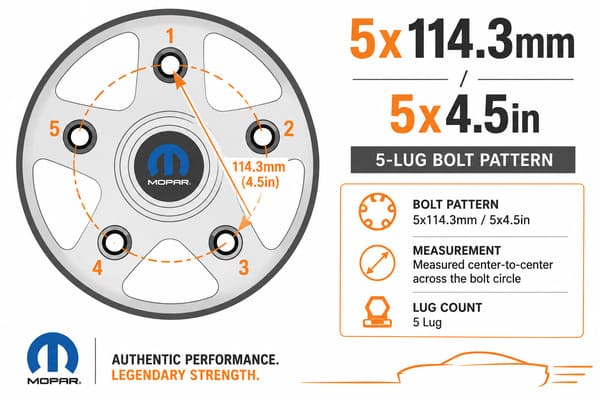 Plymouth Road Runner Bolt Pattern 5x4.5 or 5x114.3mm Plymouth Road Runner bolt pattern 5x114.3mm diagram
