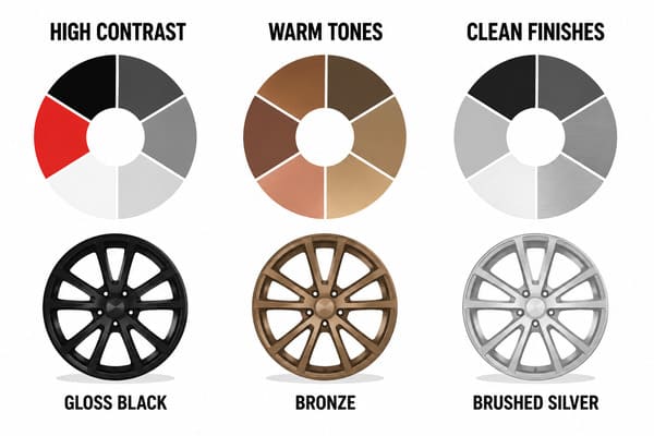 Wheel color options for white Tesla Model Y