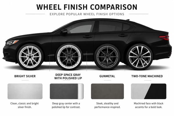 Color wheel comparison on black car