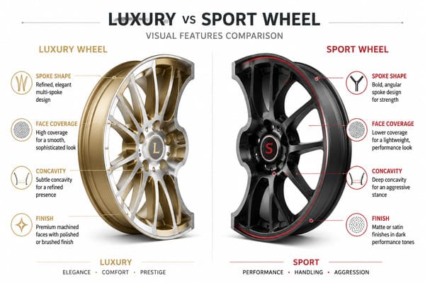 Luxury vs Sport Wheel Visual Features\\\ Visual Comparison of Luxury and Sport Wheel Features