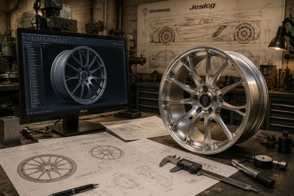 How to customize forged wheels for black Koenigsegg Jesko Custom forged wheel design process for Koenigsegg Jesko