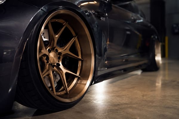 What a Concave Rim Looks Like at 45 Degrees Concave forged wheel viewed from 45-degree angle