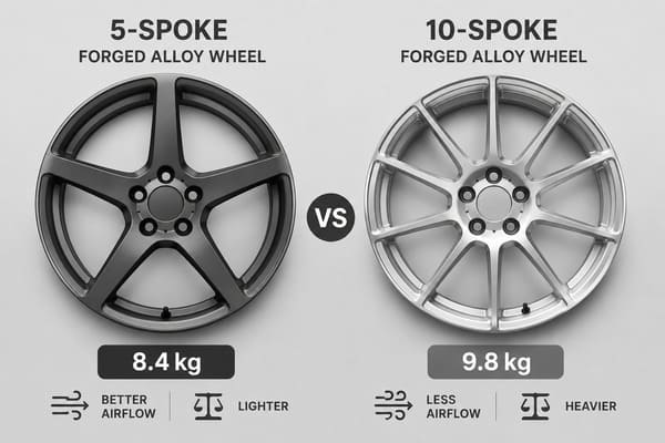 Role of spoke patterns in aerodynamic performance 5-spoke vs 10-spoke forged wheel comparison for aerodynamics and weight