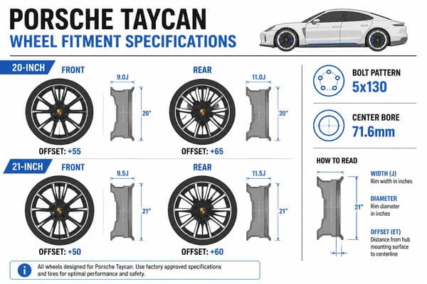 Porsche Taycan wheel size fitment guide