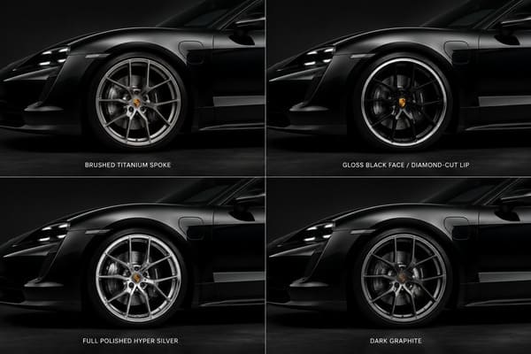 Forged wheel finish options for black Porsche Taycan