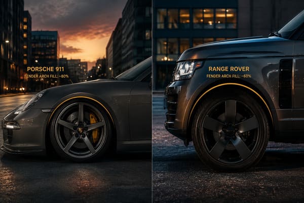 Golden Ratio Wheel Design Sports Car SUV Comparison\ Wheel design golden ratio different car types SUV sports car