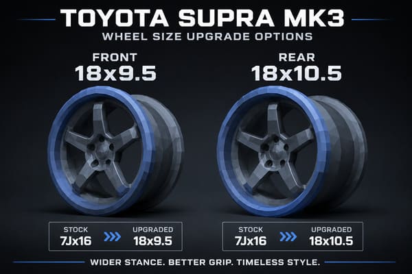 Toyota Supra MK3 Wheel Size Upgrade Options\\\ MK3 Supra aftermarket wheel size options