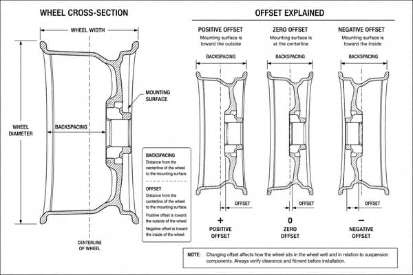 Off-Road Wheel Offset and Backspacing Diagram Wheel offset diagram for off-road applications