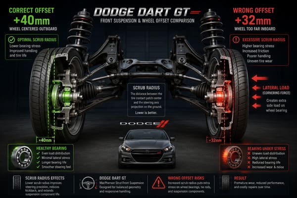 Wrong Wheel Offset Effects on Dodge Dart GT wrong wheel offset effects on Dodge Dart GT suspension and bearings