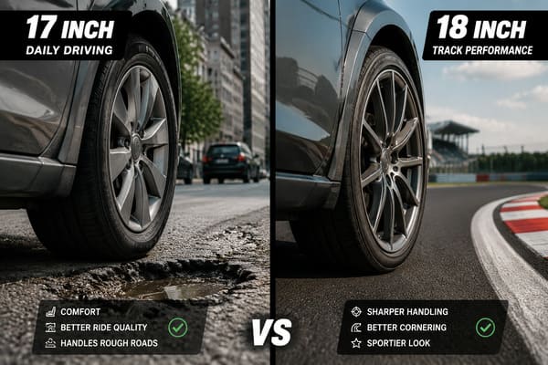 17 inch vs 18 inch wheels daily driving vs track performance 17 inch vs 18 inch wheel comparison for daily driving