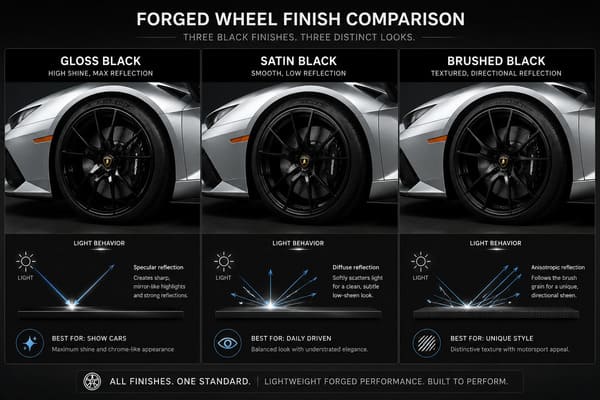 Gloss Black vs Satin Black Wheels on Silver Pagani Huayra\ Satin black vs gloss black forged wheels on silver exotic car