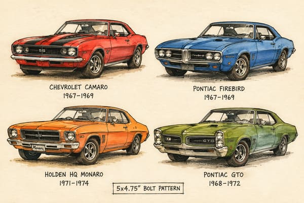 Vehicles with 5x4.75 Bolt Pattern Complete List\\\ Cars with 5x4.75 bolt pattern GM Holden Camaro Firebird list