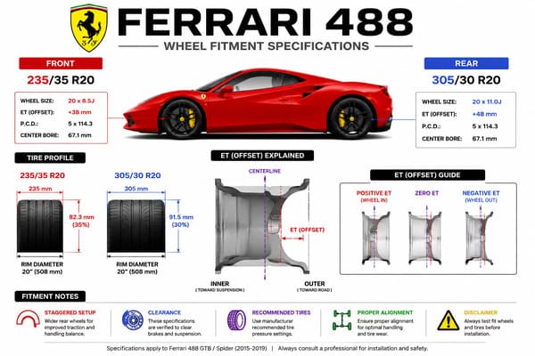 What Size Are the Wheels on a Ferrari 488 Ferrari 488 wheel size and fitment guide