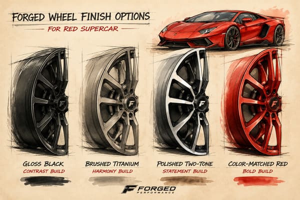 Which finish colors on forged wheels match a red McLaren 720S Forged wheel finish colors for red McLaren 720S