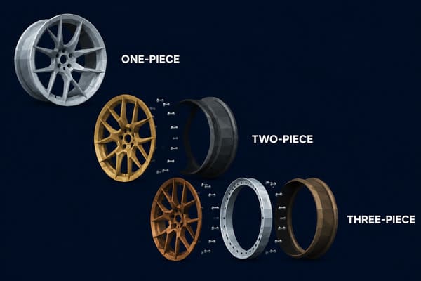 Forged Wheel Design Types Comparison\\\ Types of Forged Wheel Design: One-Piece, Two-Piece, Three-Piece