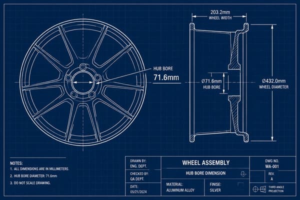 Hub Bore Measured in Millimeters Wheel Industry Standard hub bore measurement in millimeters wheel drawing specification