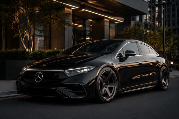 How to Select Perfect Wheels for a Black Mercedes EQS\ Black Mercedes EQS with custom forged wheels