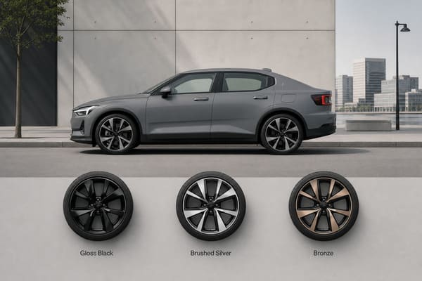 Ideal wheel finishes for a gray Polestar 2 Best wheel finishes for gray Polestar 2