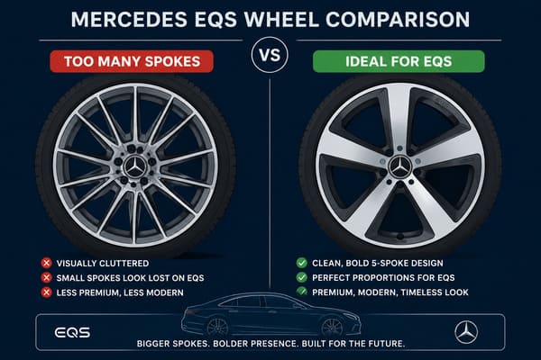 Best Wheel Styles for Black Mercedes EQS\ Mercedes EQS wheel style comparison — multi-spoke vs wide-face forged
