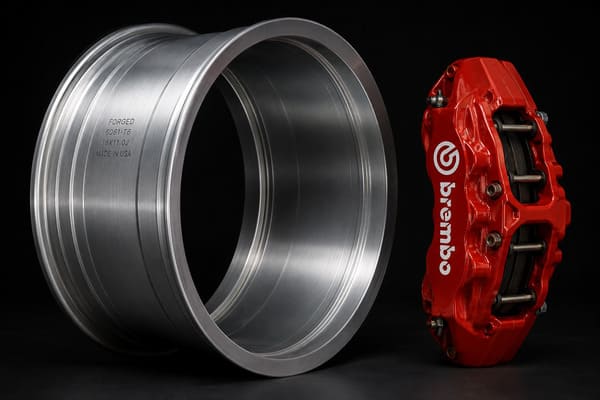 Forged Wheel Caliper Clearance Comparison Forged wheel inner barrel vs large brake caliper size comparison