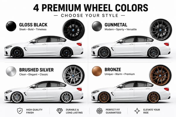 Wheel color options for white luxury cars