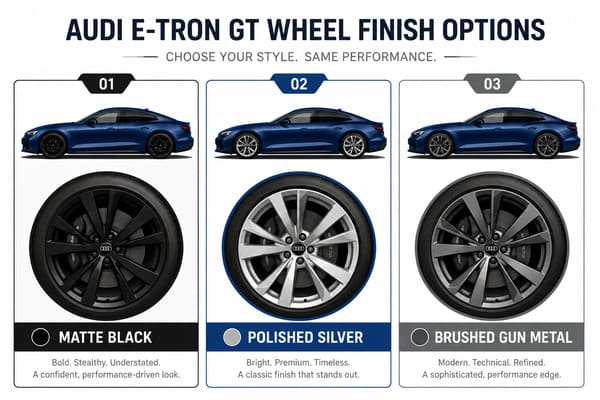 Finish comparison on Navarra Blue Audi e-tron GT