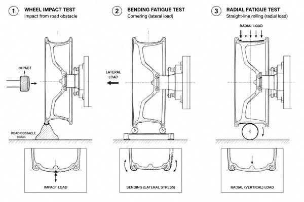 JWL and VIA certification testing process for wheels