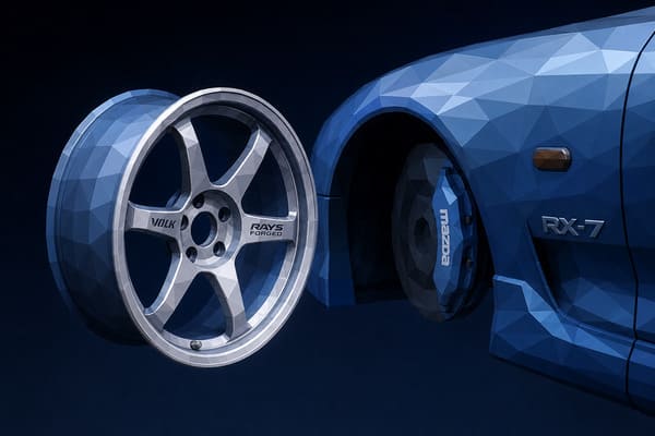17x8 Wheel Fitment on Mazda RX-7 FD 17x8 forged wheel fitment on Mazda RX-7 FD brake clearance