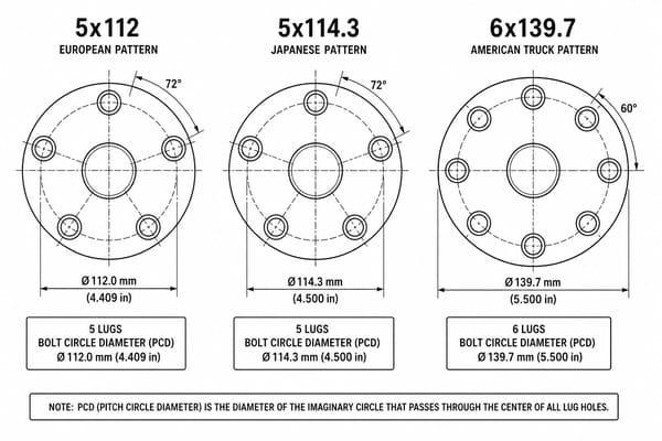 How Do Bolt Patterns Differ Between European Japanese and American Cars Bolt pattern differences European Japanese American cars chart