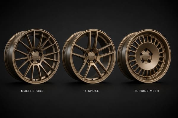 Bronze Wheel Style Options for Ford Mustang Mach-E\ Three bronze wheel spoke styles for Mach-E