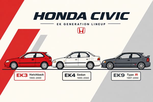 Honda Civic EK Generation 1995-2000 Honda Civic EK generation model lineup 1995 to 2000