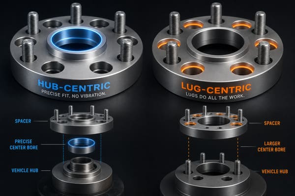 Hub-Centric vs Lug-Centric Wheel Spacer Types Explained Hub-centric vs lug-centric wheel spacer types