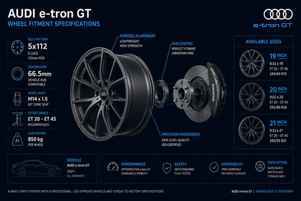 Audi e-tron GT wheel size and fitment guide