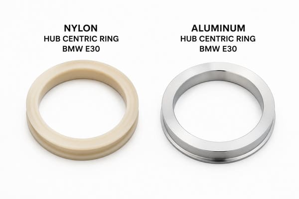 Can You Use a Wheel with a Larger Hub Bore on a BMW E30? Hub centric rings for BMW E30 aluminum vs nylon comparison
