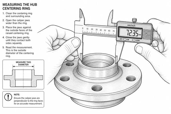 How to Measure Hub Bore Correctly Before Ordering Custom Forged Wheels how to measure hub bore digital caliper Nissan R33 forged wheel order