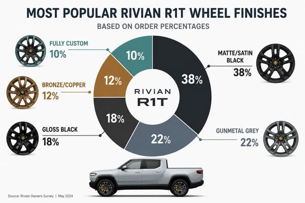 Most popular Rivian R1T forged wheel finishes