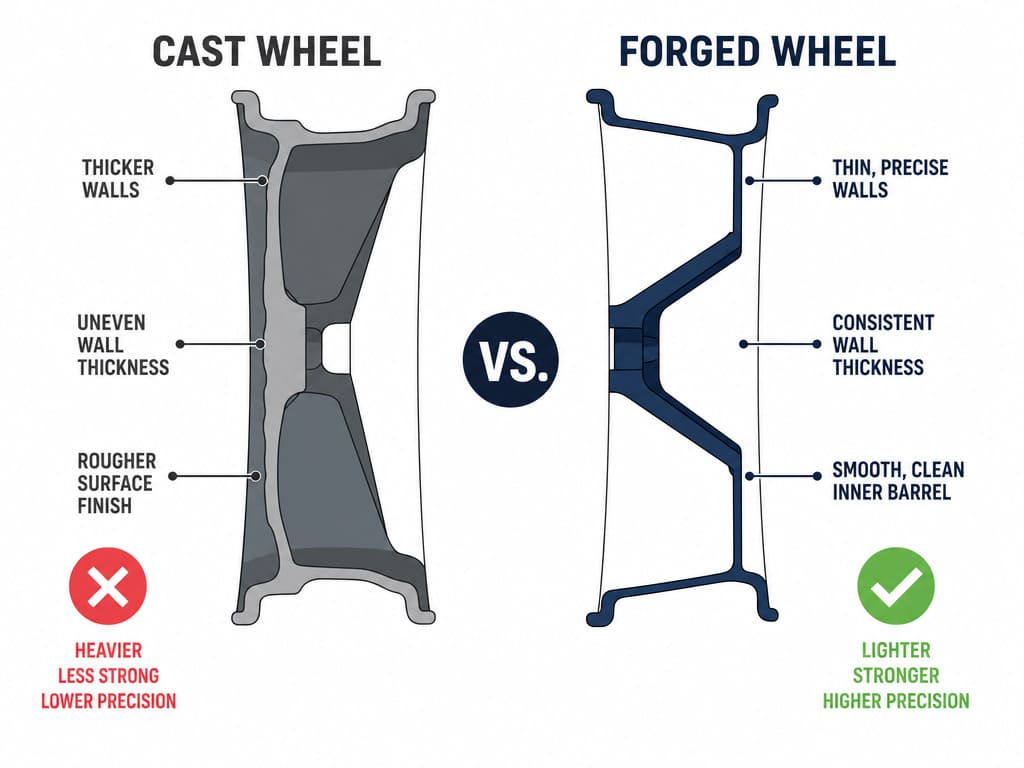 Forged wheels brake caliper clearance advantage over cast wheels