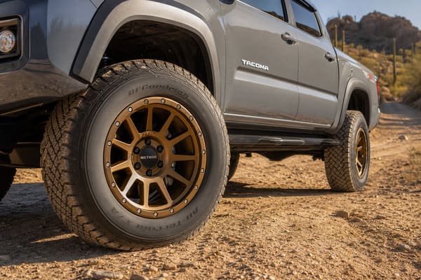Gray Toyota Tacoma TRD with custom forged wheels