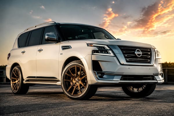 Bronze Wheels on White Nissan Patrol and Armada Bronze forged wheels on white Nissan Patrol Armada