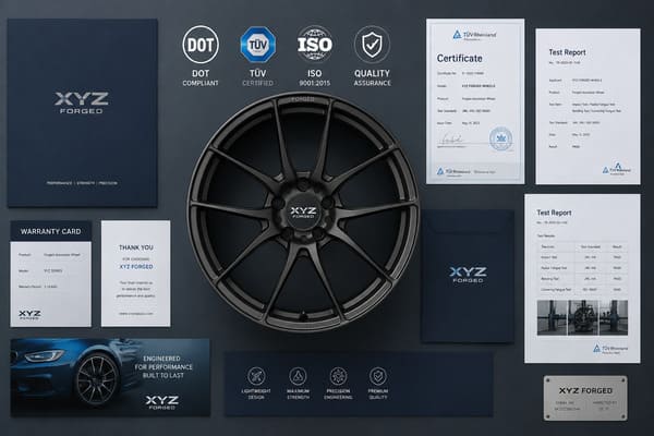 Premium forged wheel documentation and certifications