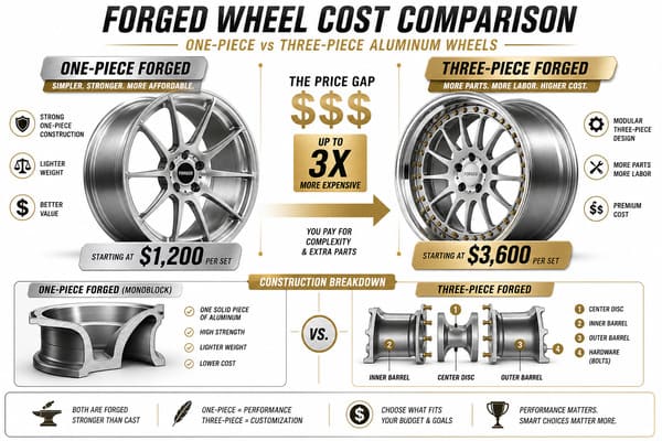 Cost Differences Between One-Piece and Multi-Piece Forged Wheels One-piece vs multi-piece forged wheels cost comparison